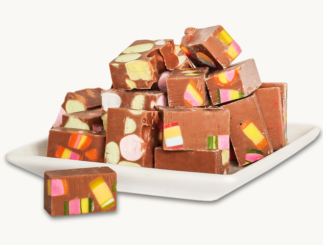 Mosaikschokolade Cubes Fruchtgummi Mix