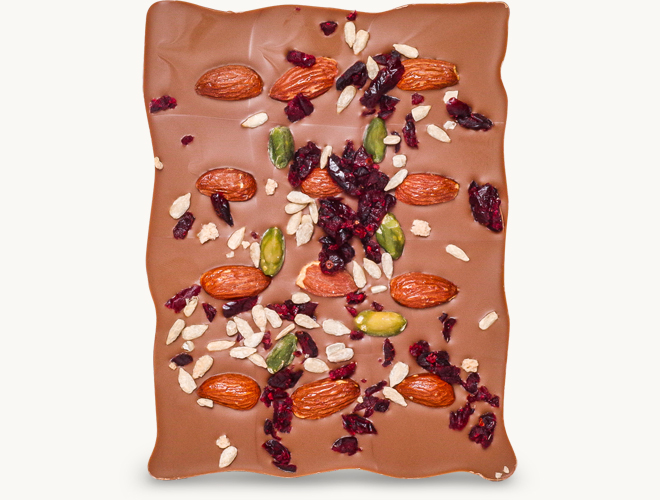 Tafelschokolade Edelcacao Nüsse und Früchte Vollmilch