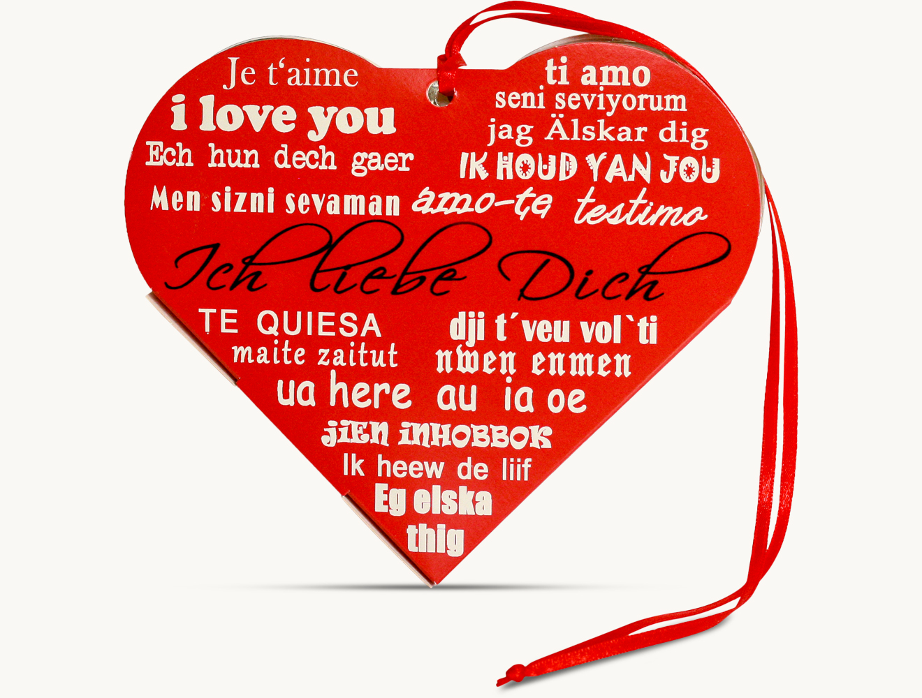 Schokini Herz "Ich liebe Dich" rot